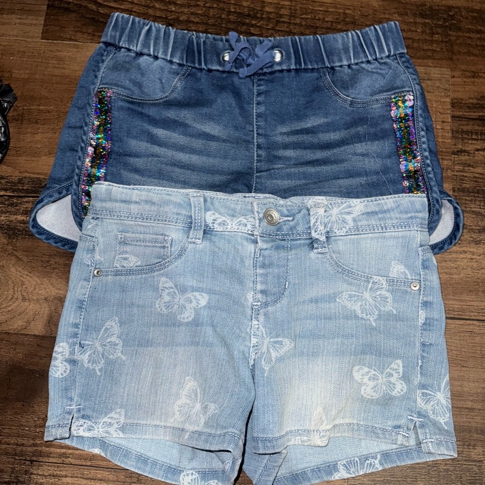 Kids Denim Shorts Set - Blue and Light Blue